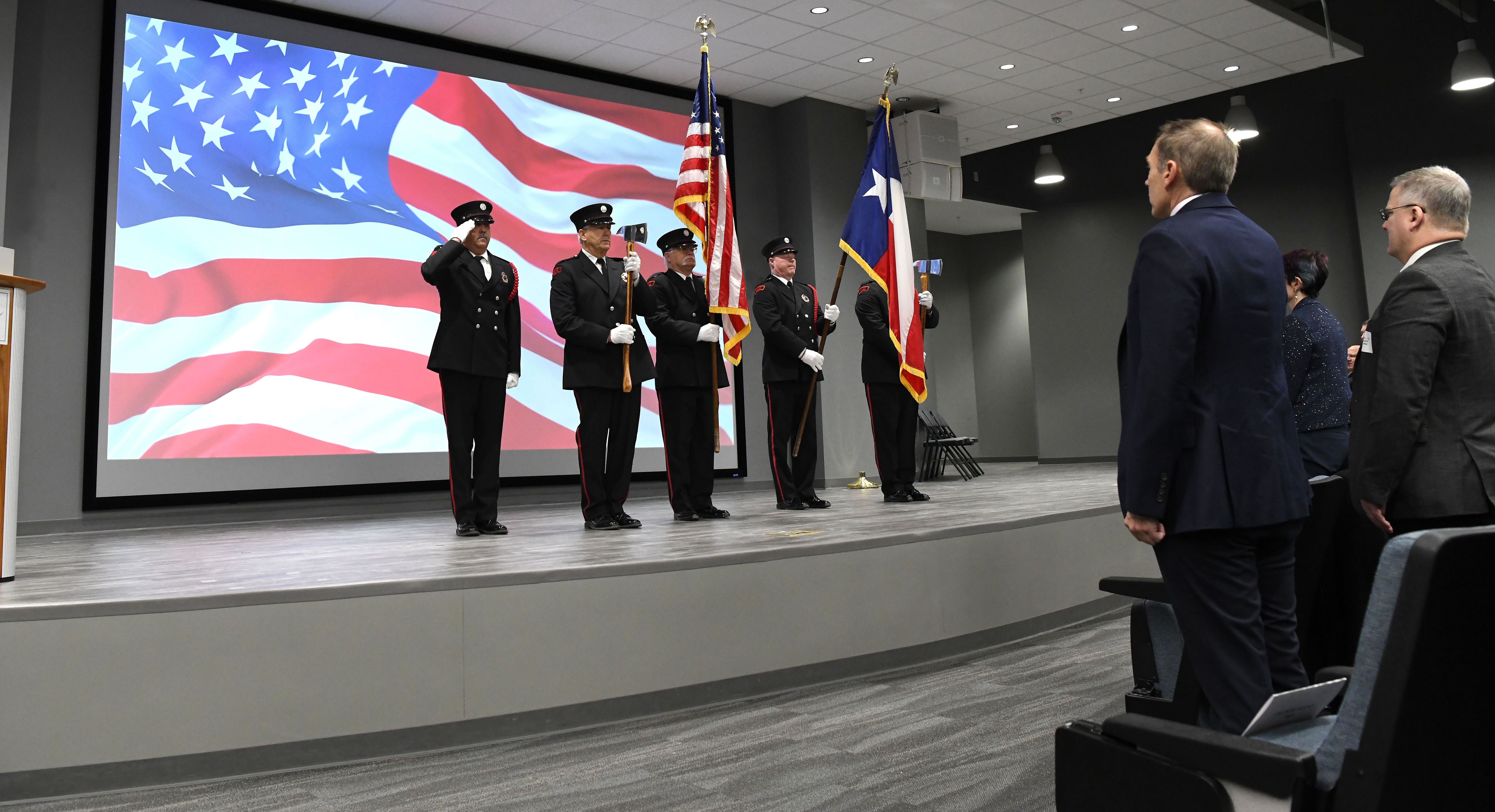 The Honor Guard performs at the B61 Last Production Unit Ceremony