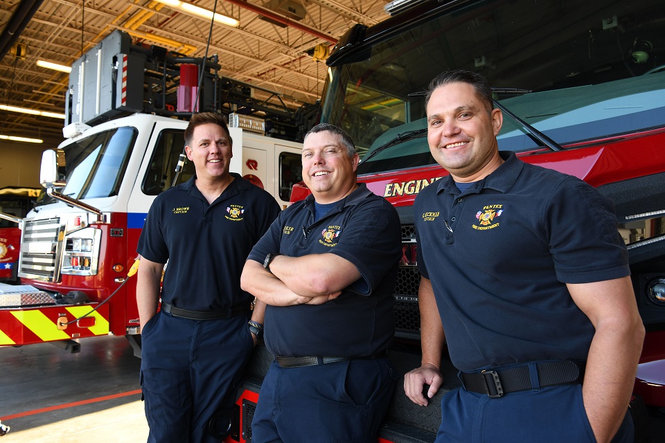 Pantex firefighters Josh Brown, Jeremy Baker and Kris Hickman 