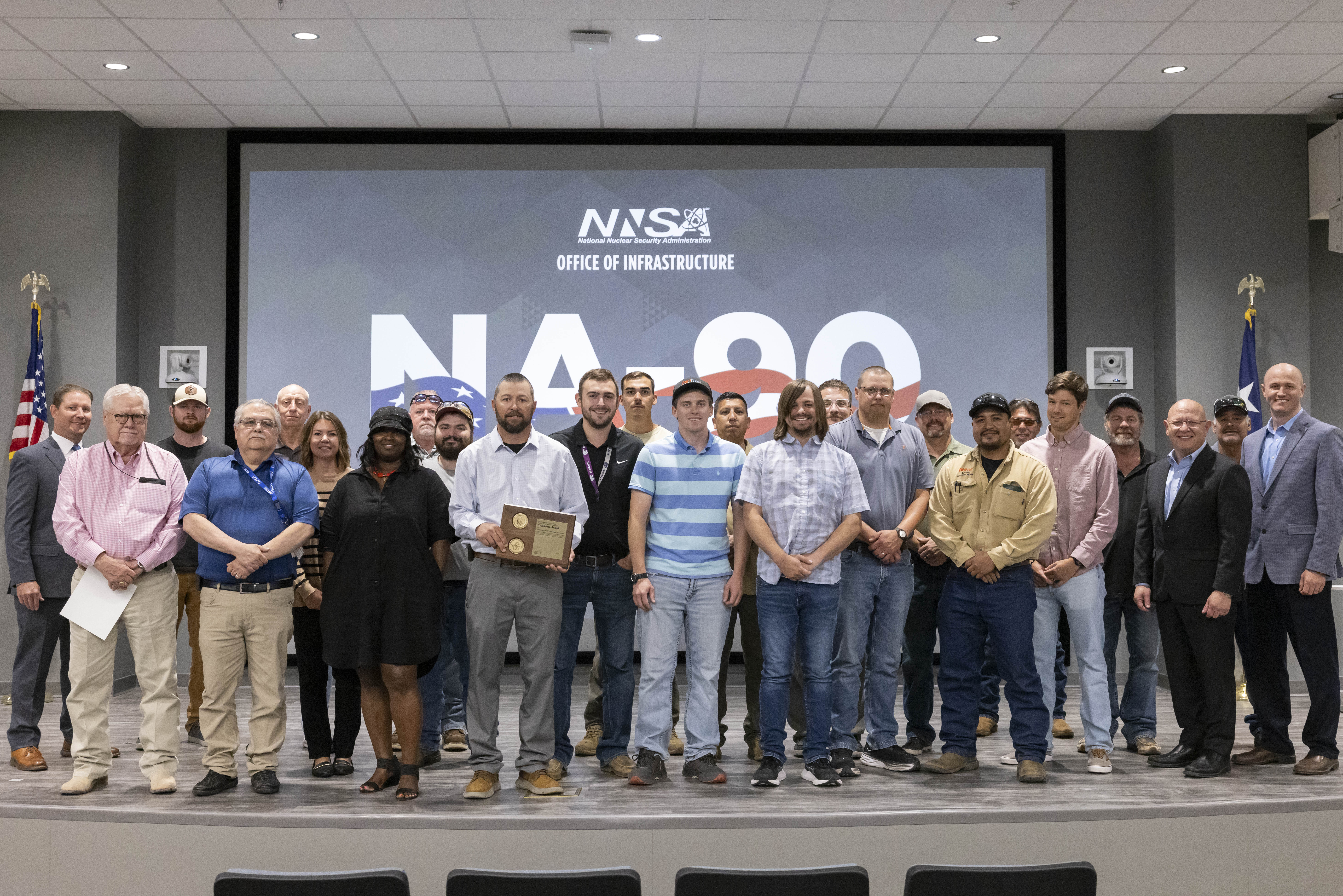 This team was honored with an Excellence Award from the National Nuclear Security Administration Office of Infrastructure for the replacement of an aging air compressor. This team was honored with an Excellence Award from the National Nuclear Security Administration Office of Infrastructure for the replacement of an aging air compressor.